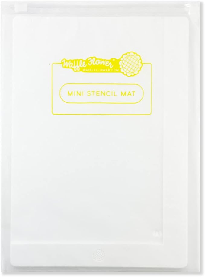 Waffle Flower 6x9 Media Mat - Matte White Silicone Craft Mat w/Bag for Ink Blending. Non-Slip, Waterproof, Heat-Resistant, Non-Stick and Non-Reflective. 6 x 9 inch Open Edge for Bigger Media Sizes.