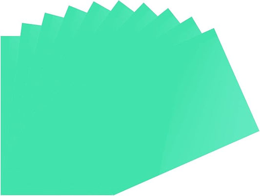 DMiotech 10Pcs Correction Gel Light Filter Overlay Transparent Plastic PVC Sheets Green for Photo，Film,Video