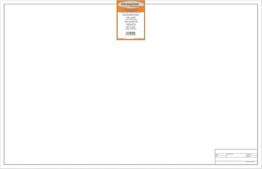 Clearprint 22" x 34" 1000H Design Vellum Sheets with Engineer Title Block, 16 lb., 100% Cotton, 100 Sheets Per Pack, 1 Each