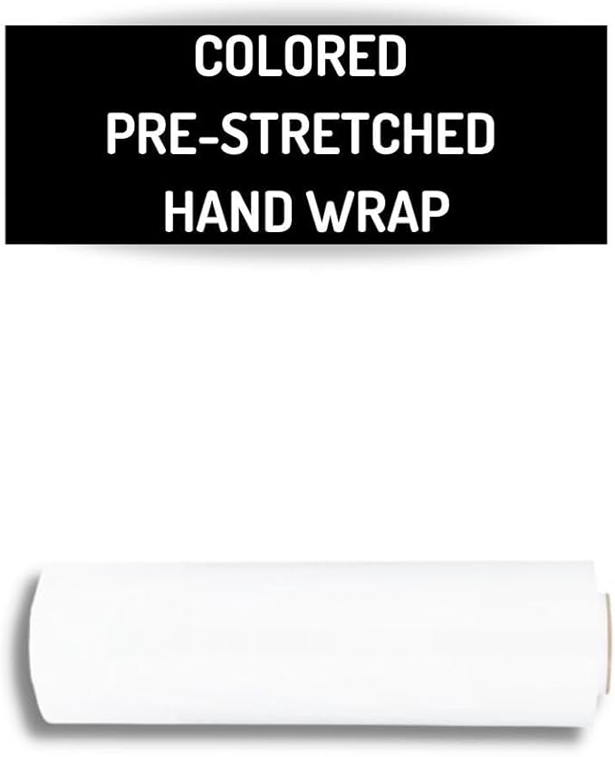 PSBM White Stretch Wrap, 15 Inch x 1476 Feet, 144 Pack, Tinted Pre-Stretched Shrink Wrap Film for Moving, Packaging, Pallet Wrapping