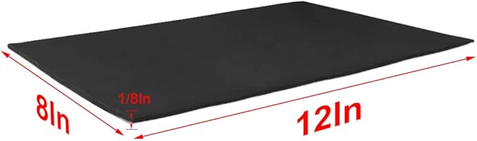 Foam Sheets with Adhesive Backing Foam Padding Neoprene Rubber Mat Closed Cell Sheet Anti-Slip Insulation Rubber Anti Vibration Square Pad (12" x 8" x 1/8", 5 Pcs)