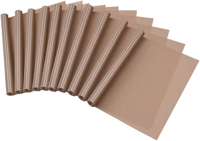 Selizo 10 Pack Teflon Sheet for Heat Press Transfer Sheet Non Stick 12''x16'' Heat Press Transfer Paper Heat Resistant Craft Mat