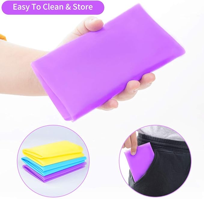 3 Pack Silicone mat Large Silicone Sheets for Crafts, Liquid, Resin Jewelry Casting Molds Mat, Silicone Placemat 15.7” x 11.8” (Blue& Purple & Yellow)