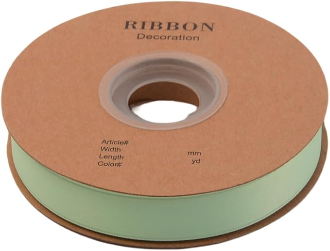 Double Side Satin Ribbon, Continuous 20 Yards,Use for Craft Bows Bouquet, Gift Wrapping, Wedding Decoration, Floral Arrangement (Light Green, 4/5 inch)