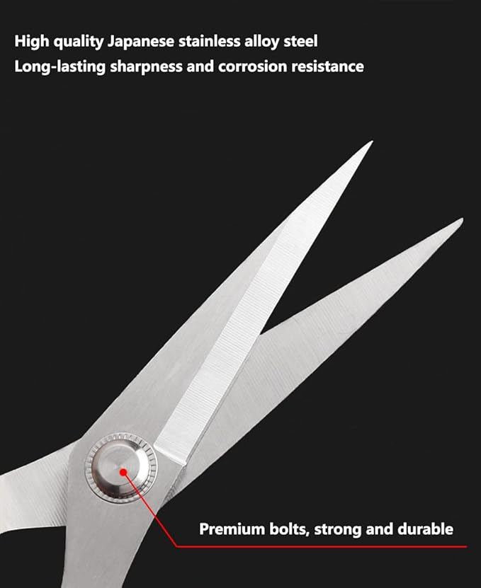 All purpose scissors heavy duty - for kitchen, office, home use, multipurpose Industrial grade scissors (rose gold)