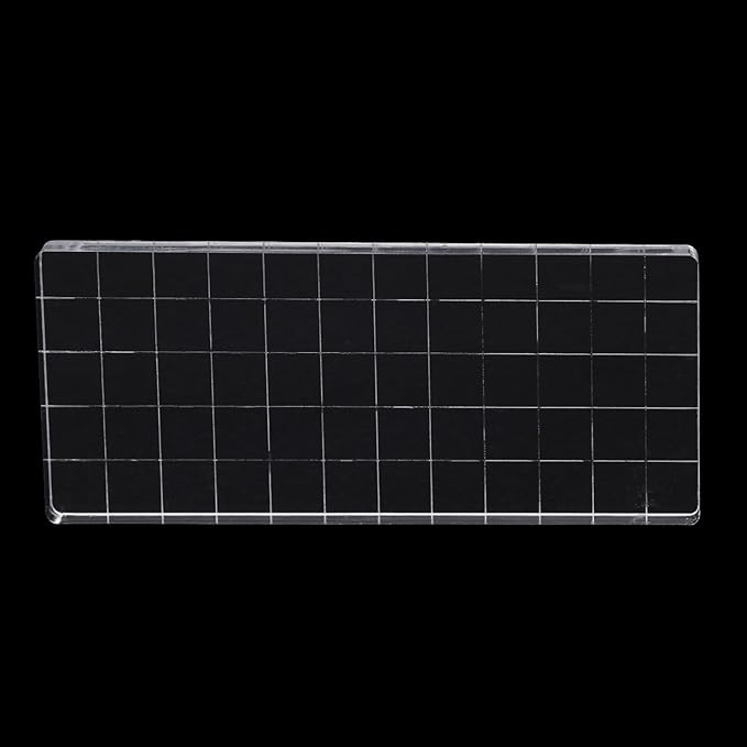 Clear Acrylic Stamp Blocks, 1.57" * 4.92" Acrylic Stamping Blocks Tools Clear Stamps with Grid Lines for Photography Props Scrapbooking Crafts Card Making