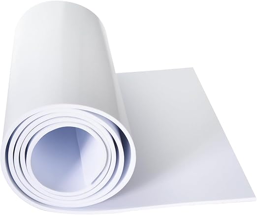 Closed Cell Neoprene Foam Rubber Sheet with Adhesive - 81 x 12 x 1/16 Inch Multi-Function Insulation, Soundproofing, and Weatherproof Foam Padding Easy Cut DIY, White