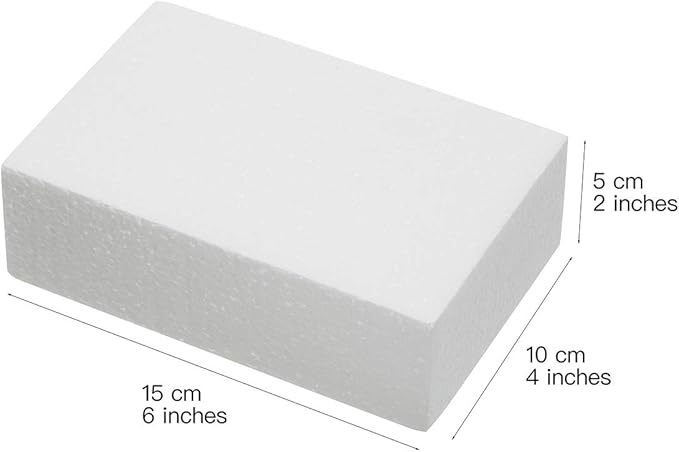 Crafare 8 Pack Craft Foam Blocks 6X4X2in Polystyrene Brick Rectangle for Arts School Projects Sculptures Floral Arrangements Modeling and Centerpieces