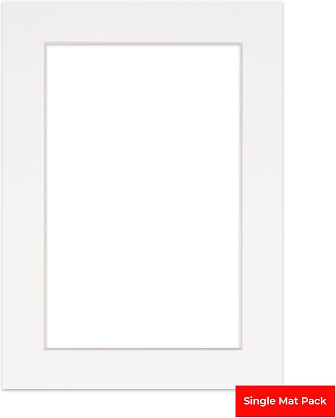 Poster Palooza 8x10 Mat Bevel Cut for 5x8 Photos - Acid Free White Precut Matboard - For Pictures, Photos, Framing - 4-ply Thickness