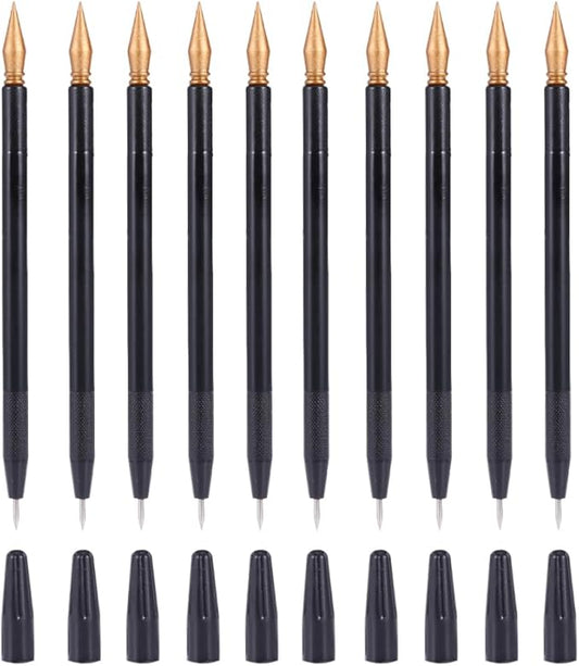EXCEART Scratch Brush 10 Pcs Set Black Plastic Scratch Painting Pens for Art Drawing and DIY Creative Project Scratchboard Tools