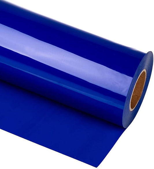 Guangyintong Heat Transfer Vinyl - HTV Rolls, 12" x 10ft Blue Iron on Vinyl for T-Shirts, Matte Surface, Easy to Cut & Weed