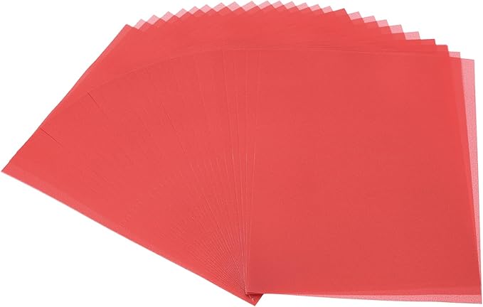 PATIKIL 30 Sheets Vellum Paper 8.5x11inches, Printable Translucent Paper 100GSM Colored for Invitations Laser Inkjet Printing Card Making Crafting Wedding Tracing, Dark Red