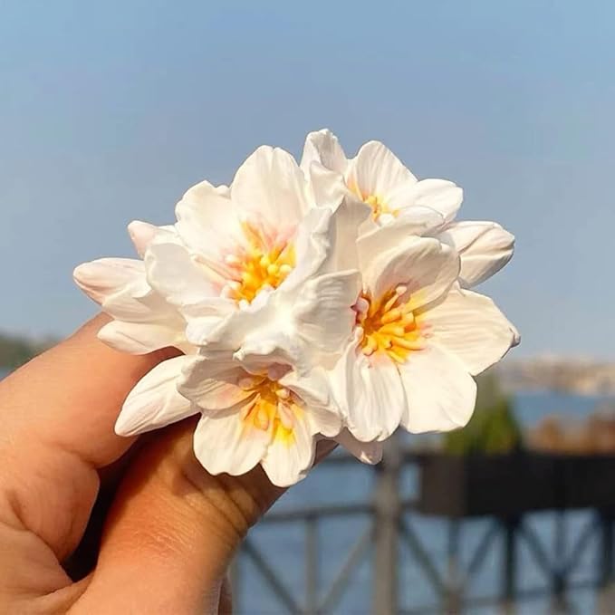 3D Cherry Blossom Candle Mold Scented Candles Flower Silicone Molds for Resin DIY Epoxy Gypsum Crafts Handmade Soap Candle Making Supplies Chocolate Pastry Fondant Cake Decoration Floral Silicone Mold