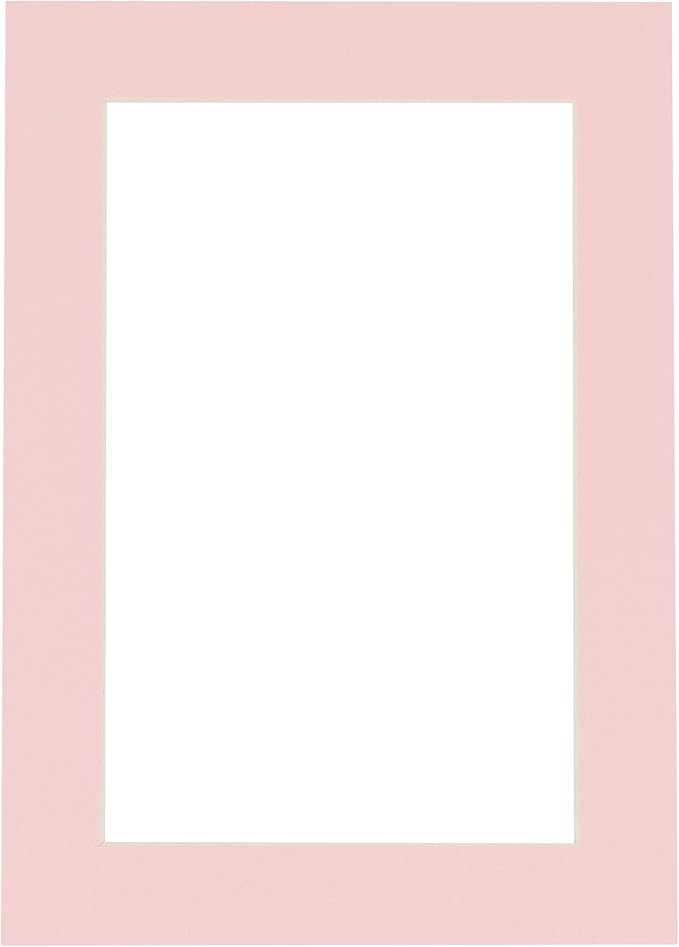 5x7 Mat for 8.5x11 Frame - Precut Mat Board Acid-Free Show Kit with Backing Board, and Clear Bags Soft Pink 5x7 Photo Matte Made to Fit a 8.5x11 Picture Frame Matboard for Framing, Pack of 1 Mat