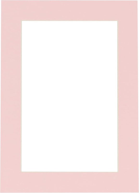 5x7 Mat for 8.5x11 Frame - Precut Mat Board Acid-Free Show Kit with Backing Board, and Clear Bags Soft Pink 5x7 Photo Matte Made to Fit a 8.5x11 Picture Frame Matboard for Framing, Pack of 1 Mat