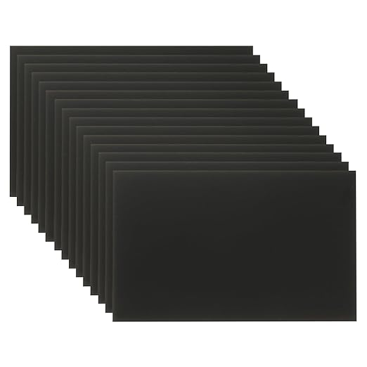 PATIKIL 2.1x3.3 Inch Anodized Aluminum Sheet Metal, 15Pcs Laser Plates Engraving Blanks 0.5MM Thin Rectangle for Crafting DIY House Laser Engraving, Black