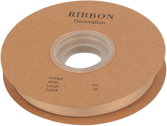 Double Side Satin Ribbon, Continuous 20 Yards,Use for Craft Bows Bouquet, Gift Wrapping, Wedding Decoration, Floral Arrangement (Apricot, 1/2 inch)