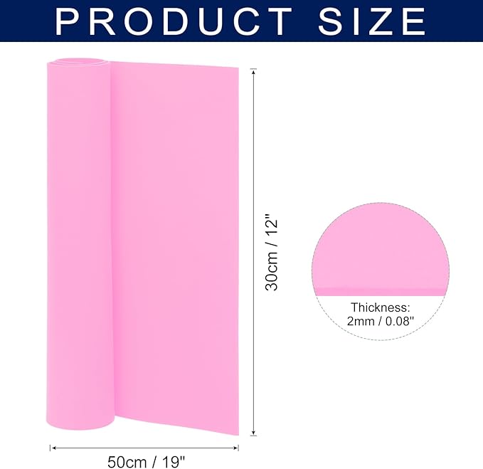 MECCANIXITY Foam Sheets Crafts 19x12 Inch 2mm EVA Craft Foam Paper Foam Sheets for Crafts Projects DIY Cosplay Modeling, Rose Red