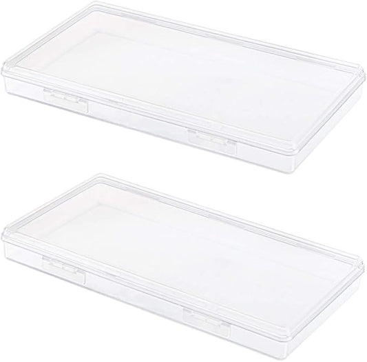 DUOFIRE Small Plastic Box Organizer Box Small Plastic Storage containers Small Plastic case for Storage Pencils and Art Supply Storage Organizer Rectangle(7.7 x 4.1 x 0.9inch) 2 Pack