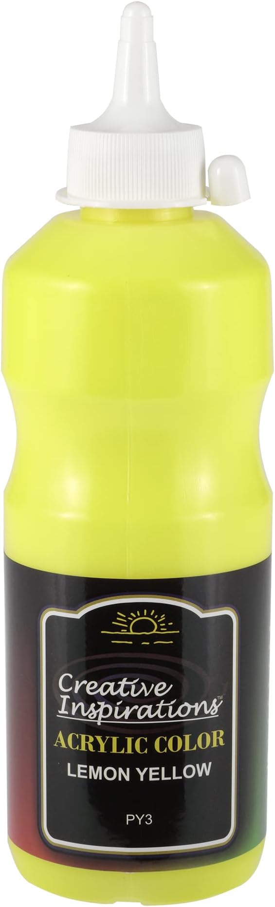 Creative Inspirations Acrylic Paint - Lemon Yellow - 500 mL Bottle - Smooth & Creamy Consistency, Vibrant Pigmentation, Great Coverage for Artists - Clean Up with Soap & Water