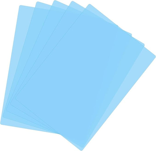 PATIKIL A4 Size Guided Reading Sheet, 5pcs Correction Lighting Gel Filter Colored Overlay Transparent Color Film for Classroom Photo Studio, Sky Blue