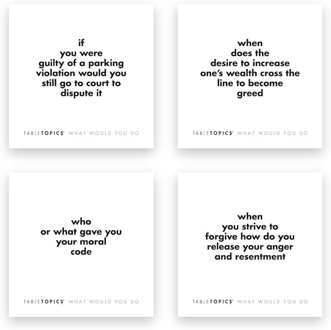 TableTopics What Would You Do Question Card Game - 135 Provocative Conversation Starter Cards for Parties with Adult Friends, Spark Lively Debates about Sticky Situations, Icebreaker Game