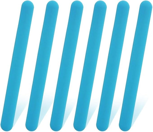 6 PCS Reusable Silicone Stirring Stick, Silicones Stirrings Sticks, Blue Reusable Silicone Wax Stick Popsicle Sticks Tools, for DIY Crafts, Resin, Liquid, Paint