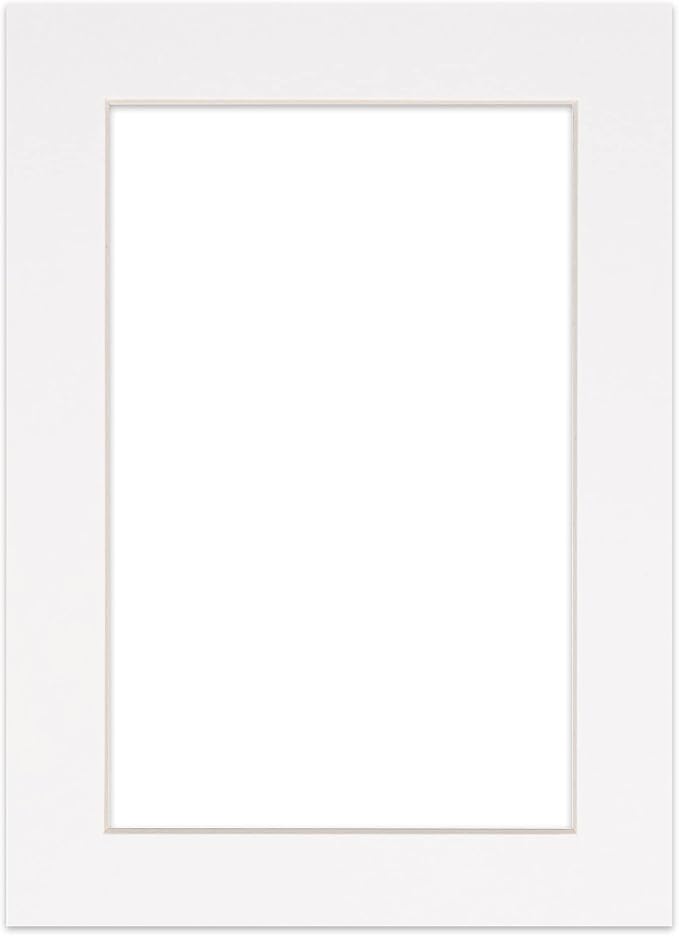 5.5x8.5 Mat for 8.5x11 Frame - Precut Mat Board Acid-Free White 5.5x8.5 Photo Matte For a 8.5x11 Picture Frame, Premium Matboard for Family Photos, Show Kits, Art, Picture Framing, Pack of 1 Mat
