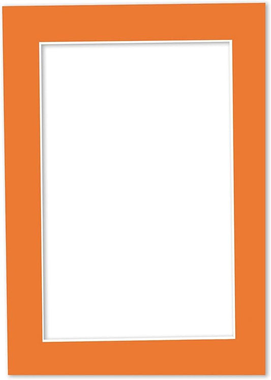 5x7 Mat for 8.5x11 Frame - Precut Mat Board Acid-Free Orange 5x7 Photo Matte Made to Fit a 8.5x11 Picture Frame, Premium Matboard for Family Photos, Show Kits, Art, Picture Framing, Pack of 1 Mat