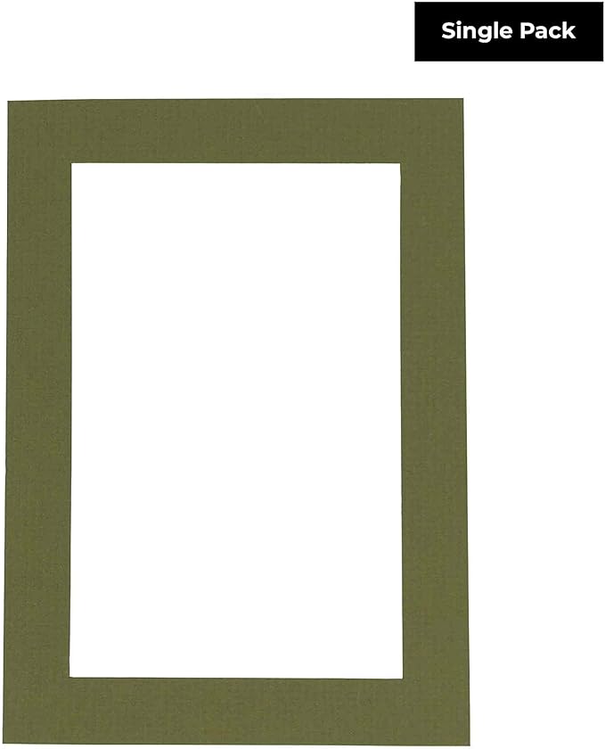 6x8 Mat for 8x10 Frame - Precut Mat Board Acid-Free Dill Green 6x8 Photo Matte Made to Fit a 8x10 Picture Frame, Premium Matboard for Family Photos, Show Kits, Art, Picture Framing, Pack of 1 Mat