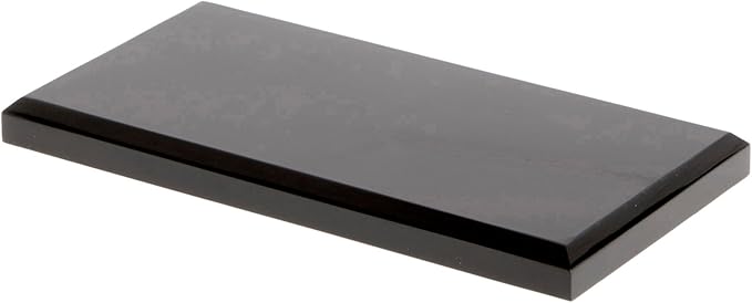 Plymor Black Acrylic Rectangular Beveled Display Base, 6" W x 3" D x 0.5" H