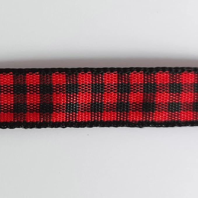 Red and Black Gingham Plaid Checked Ribbon 25 Yards Each Roll 100% Polyester (3/8",BlackRed)