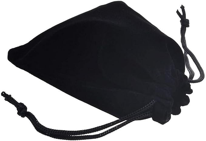 Colorsheng 20pcs 4.5 "X 5.5" Velvet Drawstring Cloth Jewelry Pouches Gift Candy Bags Wedding Headphones Bag (Black)