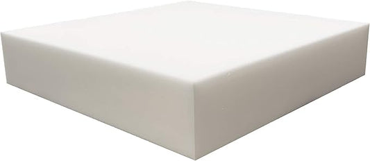 FoamRush 12" H x 24" W x 24" L Upholstery Foam Cushion High Density (Chair Cushion Square Foam for Dinning Chairs, Wheelchair Seat Cushion Replacement)