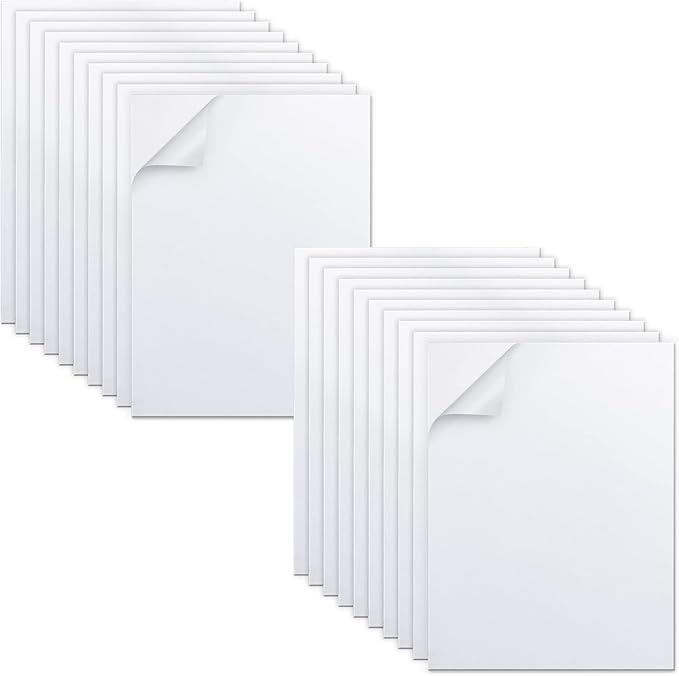 MEARCOOH 20-Pack Self Adhesive Foam Sheets, White 2mm Sticky Eva Foam Paper 6x9 Inch for 3D Crafts Cardmaking Classroom Scrapbooking
