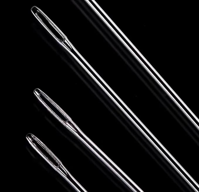 MJMP 6" Professional Upholstery Large Eye Long Needle Easy to Thread,Used for Furniture Weaving Leather Hand Sewing. (6")