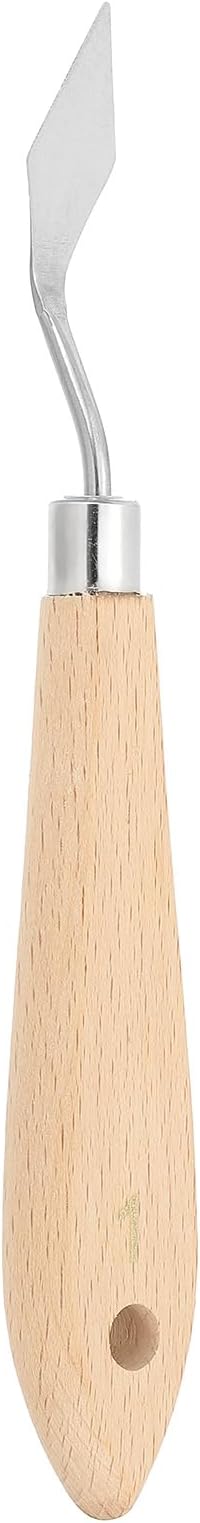 PATIKIL Art Spatula, No.1 13mm Stainless Steel Flexible Palette Knife Painting Knife Painting Spatula Oil Painting Mixing Scraper with Wood Handle for Canvas Acrylic Painting, Brown
