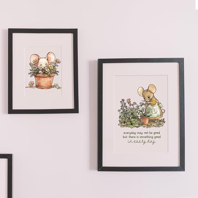 Cute Mouse Garden Planting Flowers Animal Clear Stamps for Scrapbooking DIY Crafting Paper Crafting Card Making Garden Friends Cut Dies Set Happy