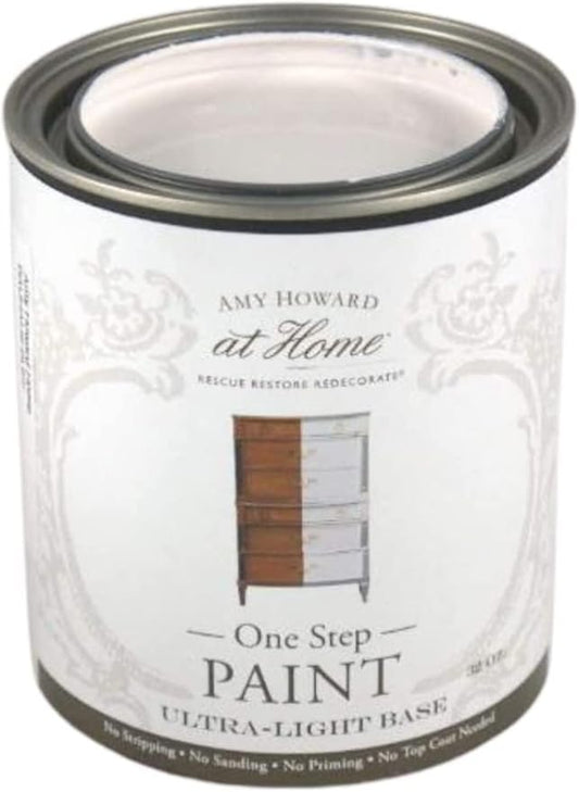 AMY HOWARD AT HOME Chalk-Based One Step Paint for Furniture, Cabinetry, Decor, Finish, and More | No Stripping, Sanding, or Priming | Ultra-Light Base | 16 Ounce | Ballet White