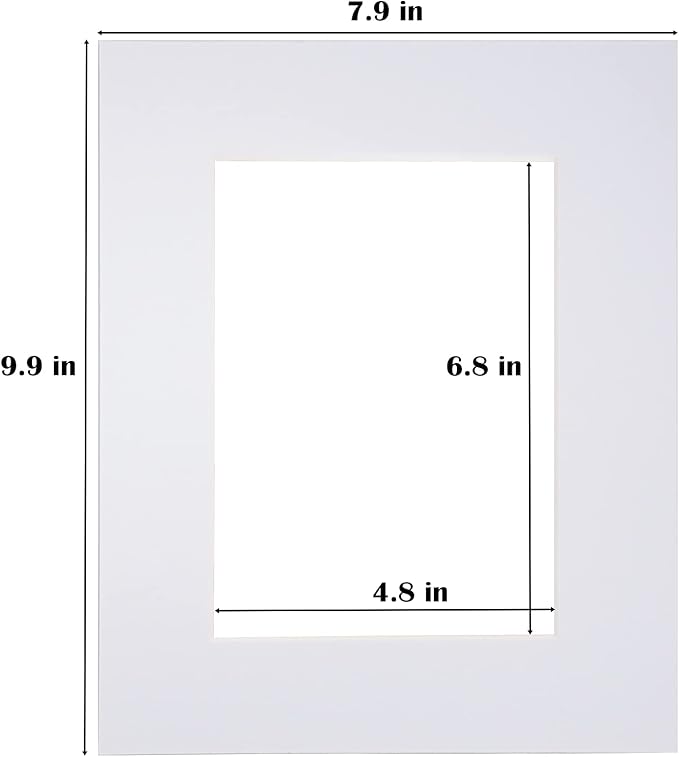 Egofine 8x10 White Picture Mats Pack of 14, Frame Mattes for 5x7 Pictures, Acid Free, 1.2mm Thickness, with Core Bevel Cut