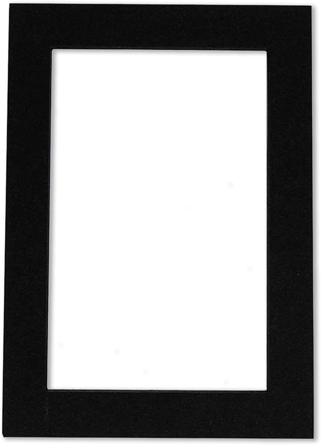 8x10 Mat Bevel Cut for 5.5x8.5 Photos - Acid Free Black with Black Core Precut Matboard With Backing Board and Crystal Clear, Self Seal Photo Mat Bag - For Pictures, Photos, Framing - 4-ply Thickness