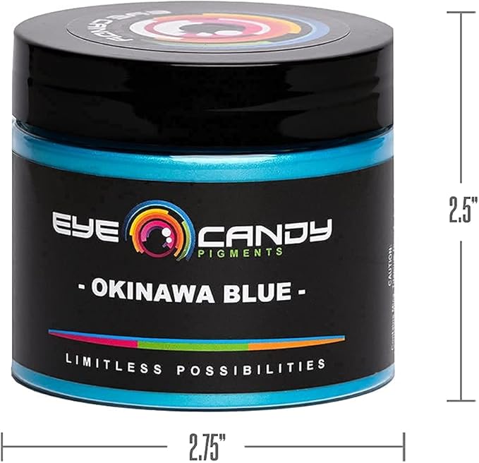 Eye Candy Pigments Premium Blue Mica Powder - Okinawa Blue (50gr) - for Epoxy, Resin, Soap, Paint, Woodworking, Acrylic Pouring, Bath Bombs, Fishing Lures - DIY Arts and Crafts Additive