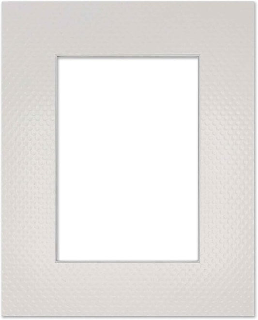 11x14 Mat Bevel Cut for 8.5x11 Photos - Acid Free Golf Ball Texture Precut Matboard With Backing Board and Crystal Clear, Self Seal Mat Bag - For Pictures, Framing - 4-ply Thickness