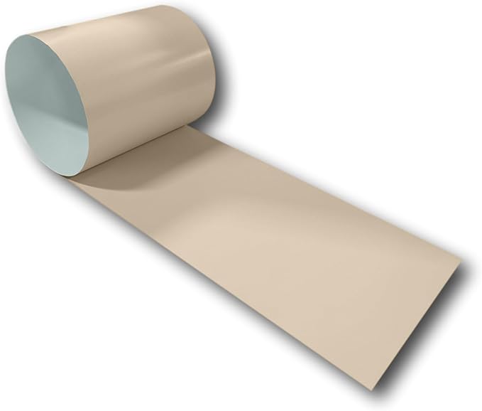Eagle 1:24 Gauge KYNAR 500 Sheet Metal Flashing Rolls-10 FT Long-Heavy Duty Pre-Finished Rolls-Commercial Grade-Roofing Flashing, Fascia Cover, Coping Cap-Multiple Sizes (12" x 10 FT, Sierra Tan)