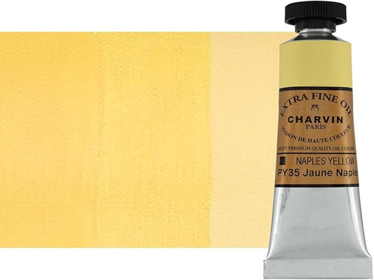 Charvin Extra Fine Oil Paint, Naples Yellow 20 mL - Triple-Milled, Rich Texture, Poppy Oil-Based, Light-Fast, Handmade, Archival Quality