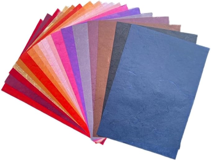 50 Design 50 Sheets A4 Natural Flowers, Leaves, Mulberry Paper Sheets Art Tissue Washi Paper Design Craft Art Origami Suppliers Card Making Writing Printed (Mixed Colors Flowers etc.,)