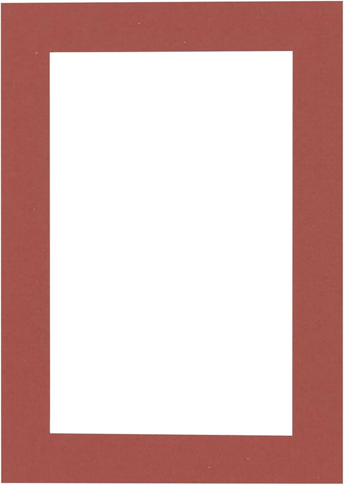 Pack of 25 Acid Free 11x14 Mats Bevel Cut for 8.5x11 Photos - Brick Red Precut Matboards With Backing Boards and Clear Photo Mat Bags For Pictures, Photos, Framing - 4-ply Thickness