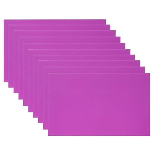 PATIKIL 5x8 Inch Anodized Aluminum Sheet Metal, 10Pcs Laser Plates Engraving Blanks 0.5MM Thin Rectangle for Crafting DIY House Laser Engraving, Purple