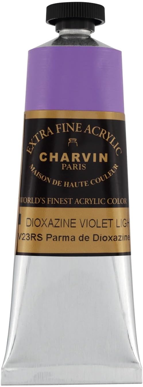 Charvin Extra Fine Professional Artist Acrylic Paint Colors, Nature Themed Hues, 150ml Dioxazine Violet Light