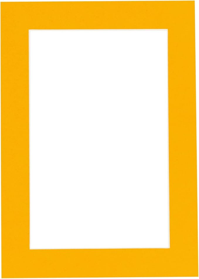 8x10 Mat Bevel Cut for 5.5x8.5 Photos - Acid Free Golden Orange Precut Matboard - For Pictures, Photos, Framing - 4-ply Thickness